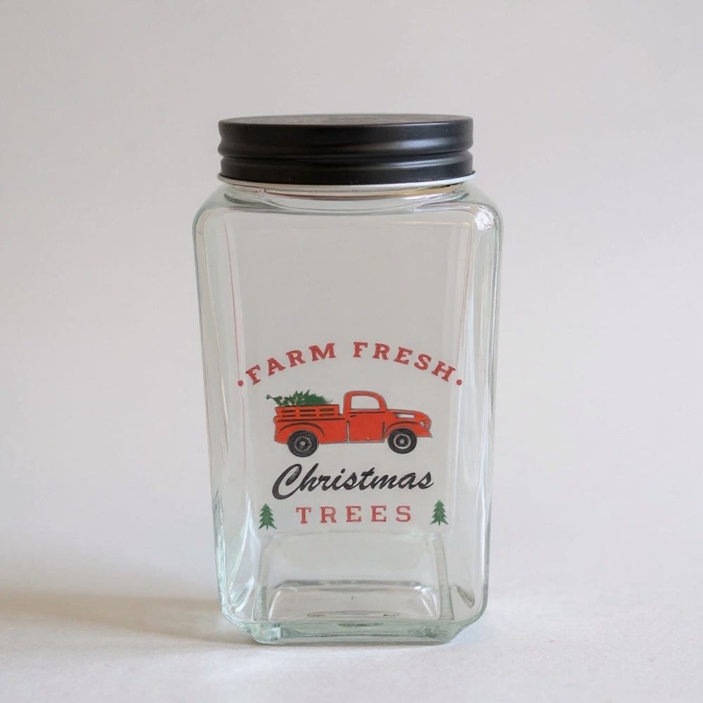 Farm Fresh Christmas Trees Glass Jar